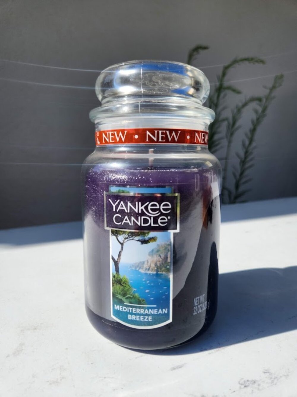 NEW YANKEE CANDLE Mediterranean Breeze 22 oz Jar candle Dark Blue Navy Turquoise